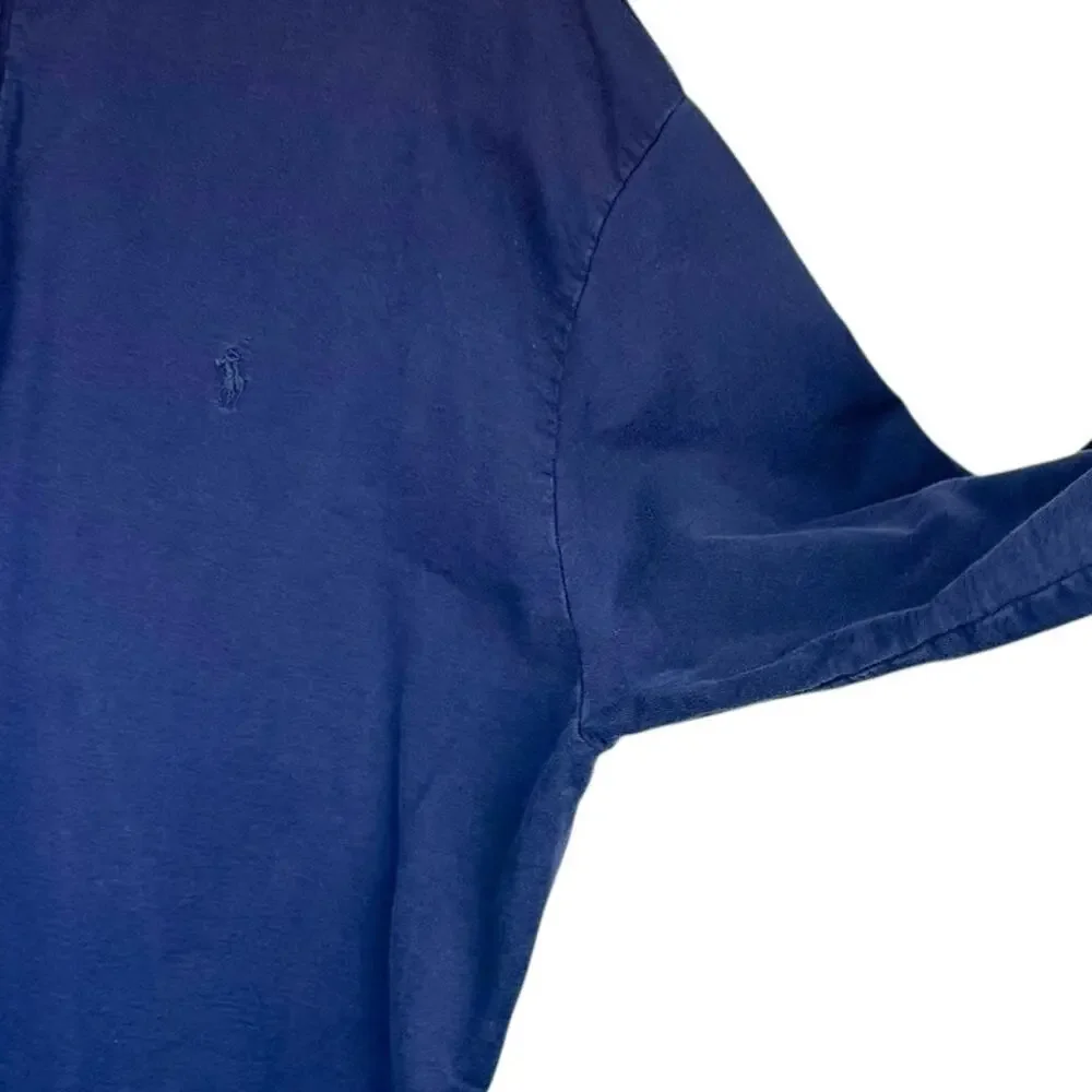 Polo Golf Ralph Lauren Navy Blue Pima Cotton 1/4‎ Zip High Neck Sweatshirt Sz XL